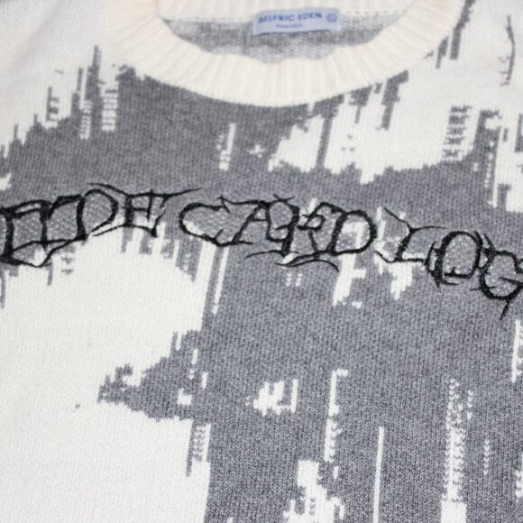 Aelfric Eden Womens Sweater Gray White Oversized Soft Crewneck Size XL - Picture 3 of 8